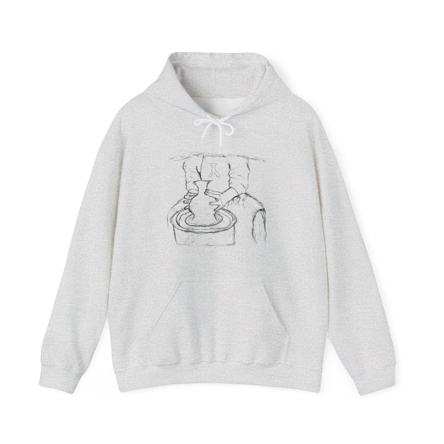 "Handmade Pottery Sketch" Unisex  Hooded Sweatshirt