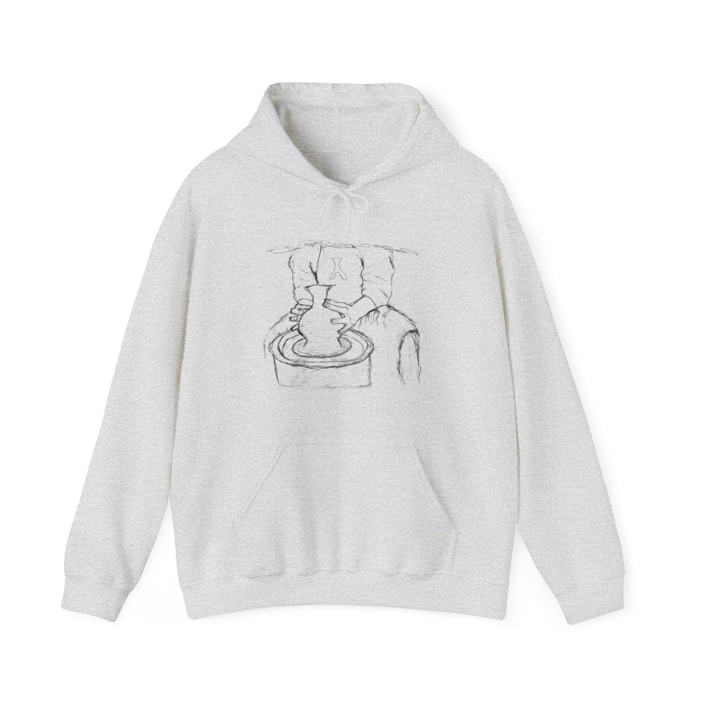 "Handmade Pottery Sketch" Unisex  Hooded Sweatshirt