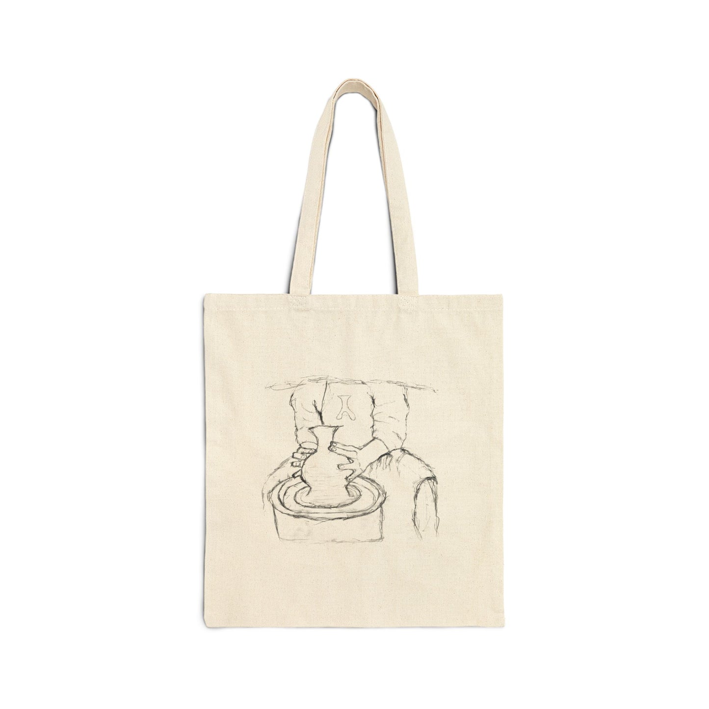 "Handmade Pottery Sketch" Canvas Tote Bag