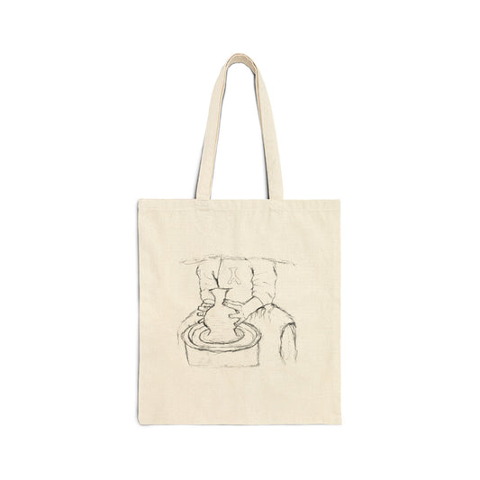 "Handmade Pottery Sketch" Canvas Tote Bag